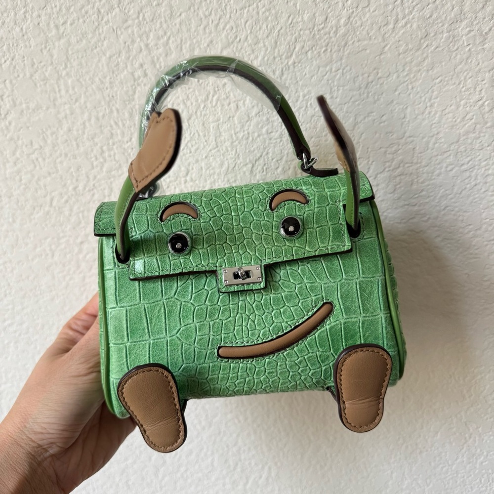 Leather Embossed Top handle Doll Bag - Picture 3 of 16